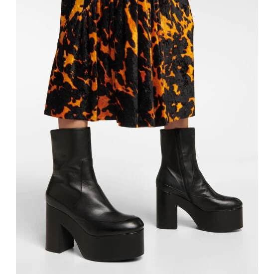 Dries Van Noten Leather Platform Ankle Boots 3 Dries Van Noten Leather Platform Ankle Boots - Image 3