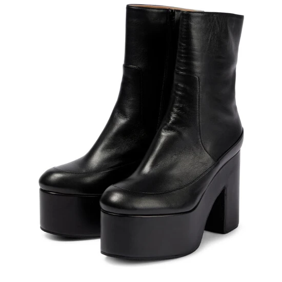 Dries Van Noten Leather Platform Ankle Boots 4 Dries Van Noten Leather Platform Ankle Boots - Image 4