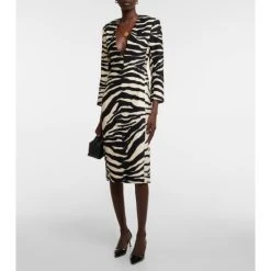 Dries Van Noten Zebra-print Midi Dress