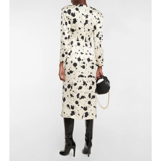 Dries Van Noten Satin Jacquard Midi Dress 2 Dries Van Noten Satin Jacquard Midi Dress - Image 2