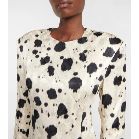 Dries Van Noten Satin Jacquard Midi Dress 3 Dries Van Noten Satin Jacquard Midi Dress - Image 3