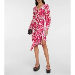 Dries Van Noten Printed Velvet Midi Dress