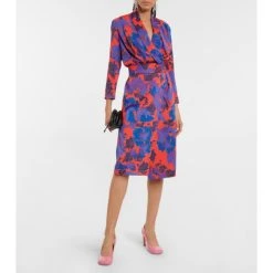 Dries Van Noten Floral Crêpe Midi Dress
