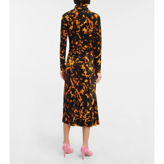 Dries Van Noten Printed Stretch-velvet Midi Dress 2 Dries Van Noten Printed Stretch-velvet Midi Dress - Image 2