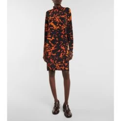 Dries Van Noten Printed Turtleneck Midi Dress