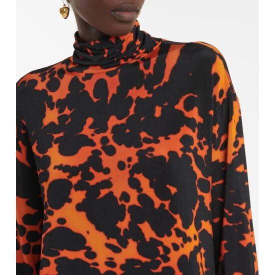 Dries Van Noten Printed Turtleneck Midi Dress 3 Dries Van Noten Printed Turtleneck Midi Dress - Image 3