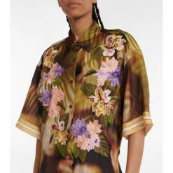 Dries Van Noten Embroidered Printed Silk Shirt Dress -Dries Van Noten Shop unnamed file 524