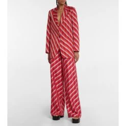 Dries Van Noten Striped Silk Ikat Blazer