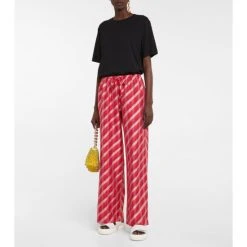 Dries Van Noten Striped Silk Ikat Wide-leg Pants