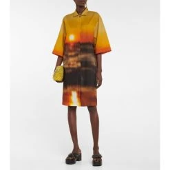 Dries Van Noten Printed Cotton Shirt Dress