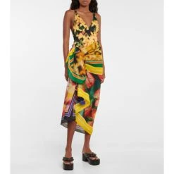 Dries Van Noten Printed Cotton Scarf