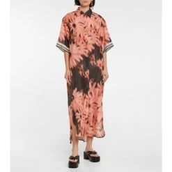 Dries Van Noten Floral Silk Shirt Dress