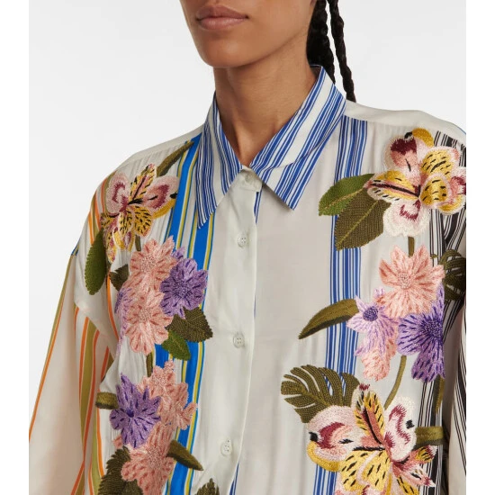 Dries Van Noten Floral Striped Shirt Dress 3 Dries Van Noten Floral Striped Shirt Dress - Image 3
