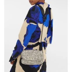 Dries Van Noten Embellished Leather-trimmed Crossbody Bag