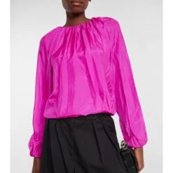 Dries Van Noten Silk Pongé And Cotton Jersey Top -Dries Van Noten Shop unnamed file 770