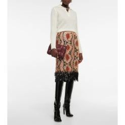 Dries Van Noten Sequined Midi Skirt