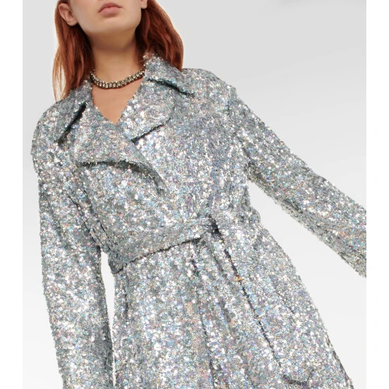 Dries Van Noten Sequined Trench Coat 3 Dries Van Noten Sequined Trench Coat - Image 3